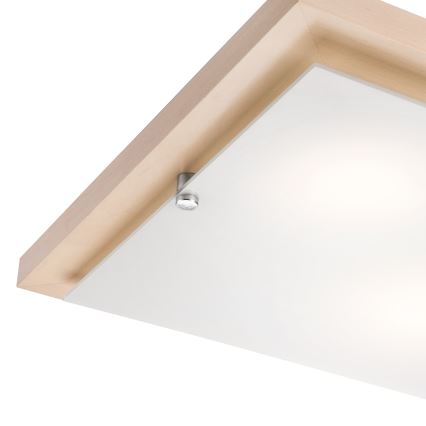 Plafonnier 2xE27/60W/230V hêtre - certifié FSC