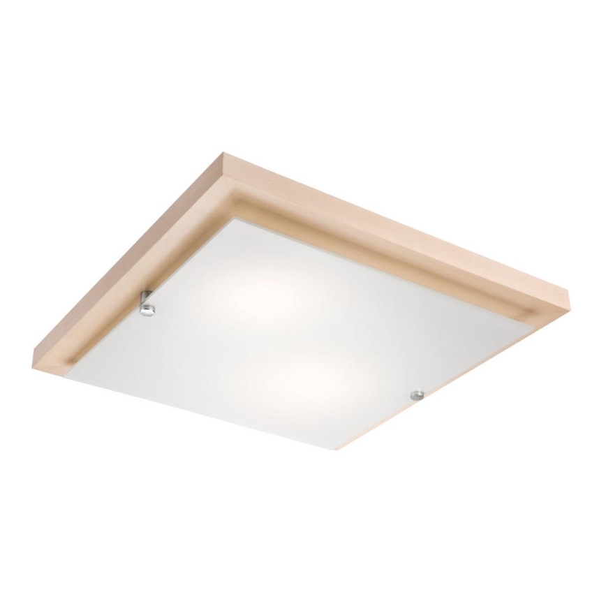 Plafonnier 2xE27/60W/230V hêtre - certifié FSC