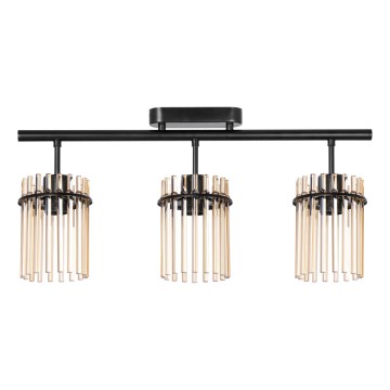 Plafonnier 3xE27/60W/230V noir/beige