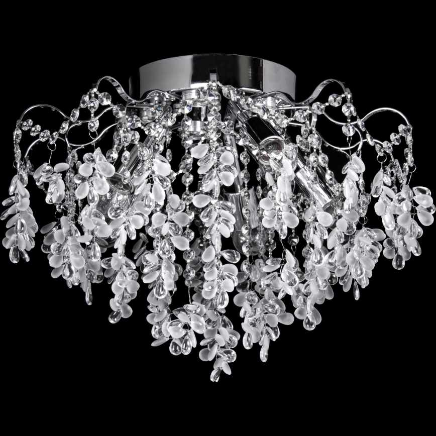 Plafonnier 4xE27/60W/230V + 4xLED/3W d. 40 cm chrome brillant