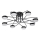 Plafonnier 8xLED/7W/230V noir