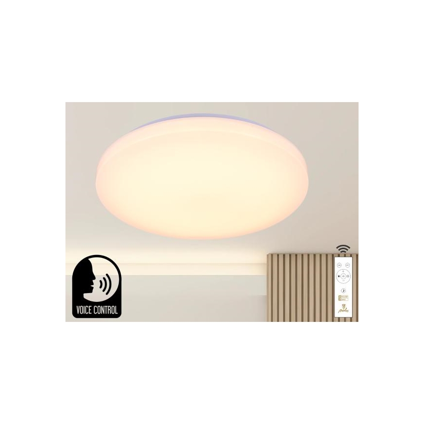 Plafonnier à intensité variable avec commande vocale OPAL LED/48W/230V 2700-6500K blanc + Télécommande