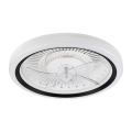 Plafonnier à intensité variable avec ventilateur GEMMA LED/37W/230V blanc + télécommande
