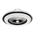 Plafonnier à intensité variable avec ventilateur ZEPHYR LED/48W/230V 3000-6000K noir + Télécommande