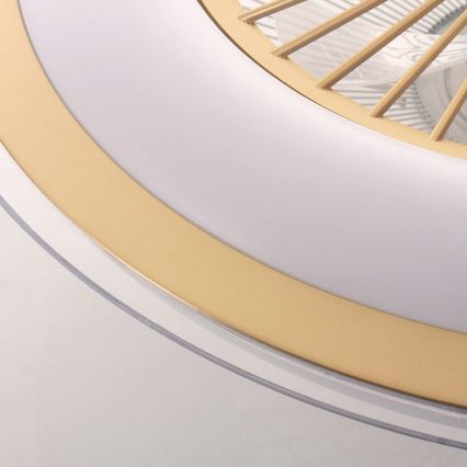 Plafonnier à intensité variable avec ventilateur ZEPHYR LED/48W/230V 3000-6000K doré + Télécommande