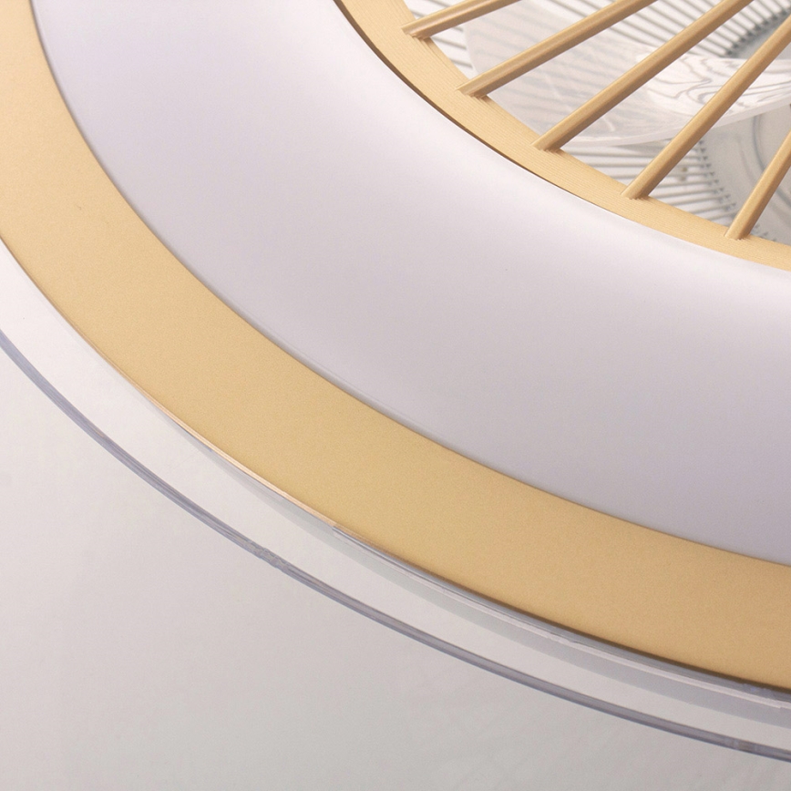 Plafonnier à intensité variable avec ventilateur ZEPHYR LED/48W/230V 3000-6000K doré + Télécommande