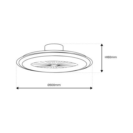 Plafonnier à intensité variable avec ventilateur ZEPHYR LED/48W/230V 3000-6000K doré + Télécommande