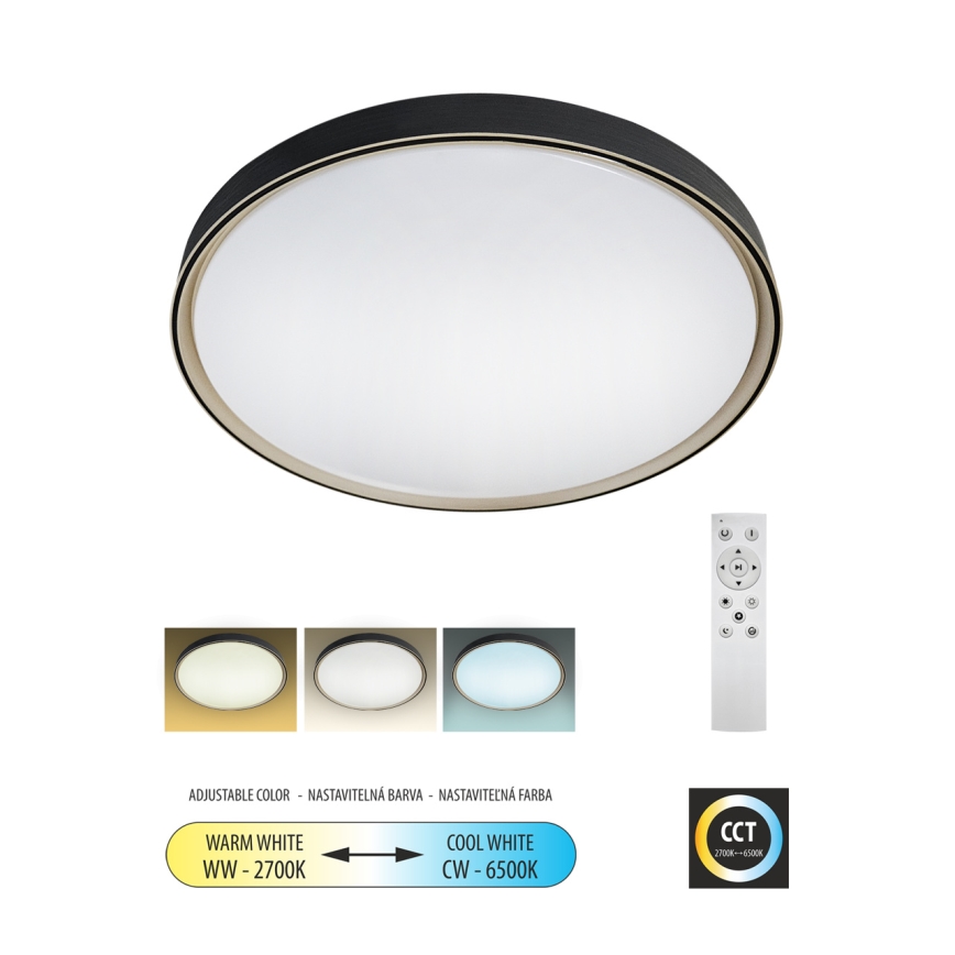 Plafonnier à intensité variable EBRO LED/36W/230V 2700-6500K d. 50 cm + télécommande