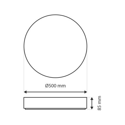 Plafonnier à intensité variable EBRO LED/36W/230V 2700-6500K d. 50 cm + télécommande