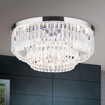 Plafonnier à intensité variable en cristal PRISM LED/80W/230V d. 55 cm chrome brillant
