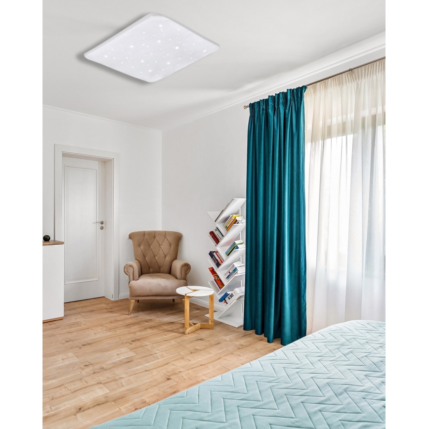 Plafonnier à intensité variable FLORA LED/60W/230V 2700-6500K 53x53 cm + télécommande