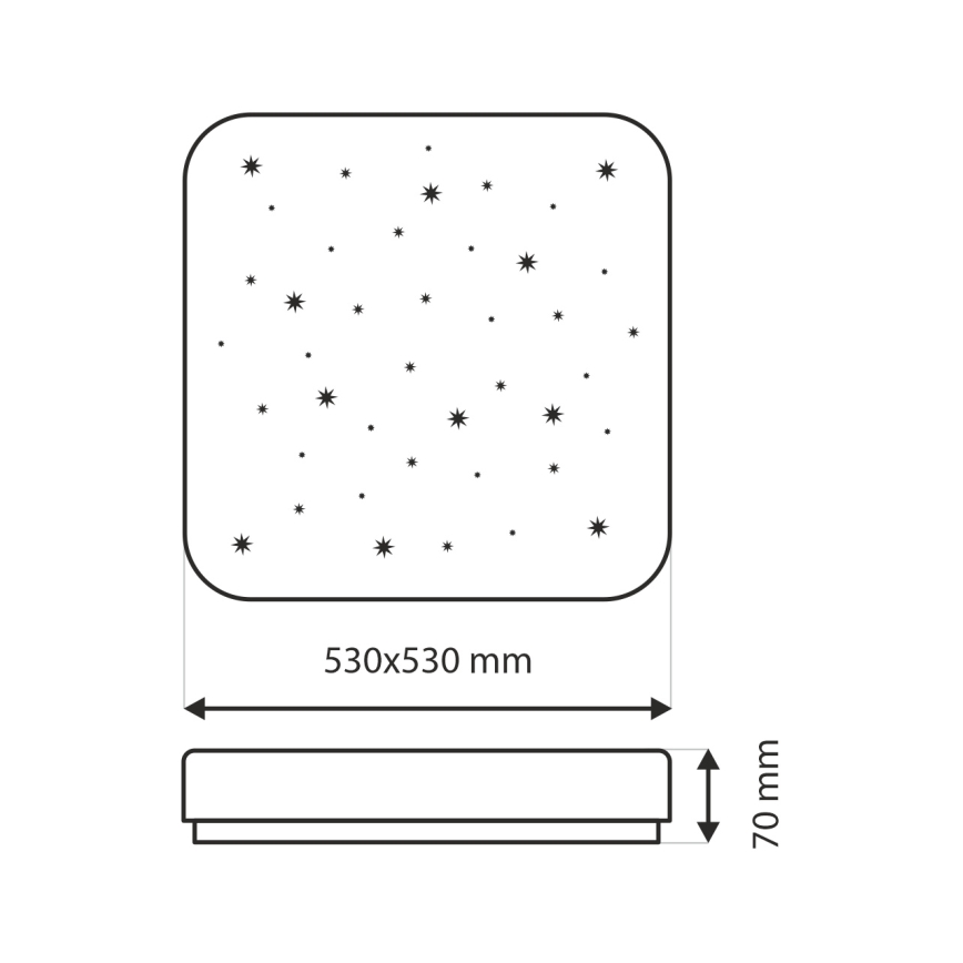 Plafonnier à intensité variable FLORA LED/60W/230V 2700-6500K 53x53 cm + télécommande