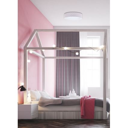 Plafonnier enfant à intensité variable SMART GALAXY KIDS LED/24W/230V 3000-6500K étoiles rose/blanc + télécommande