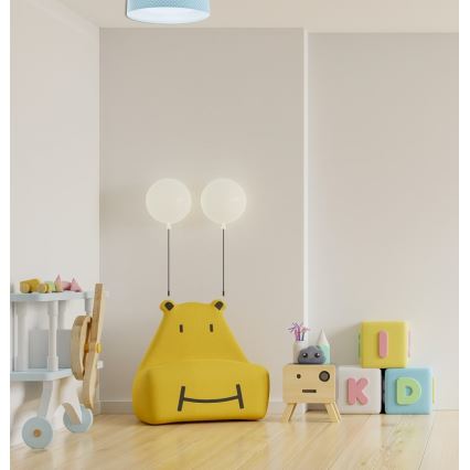 Plafonnier enfant à intensité variable SMART GALAXY KIDS LED/24W/230V 3000-6500K points turquoise/blanc + télécommande