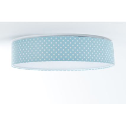 Plafonnier enfant à intensité variable SMART GALAXY KIDS LED/24W/230V 3000-6500K points turquoise/blanc + télécommande