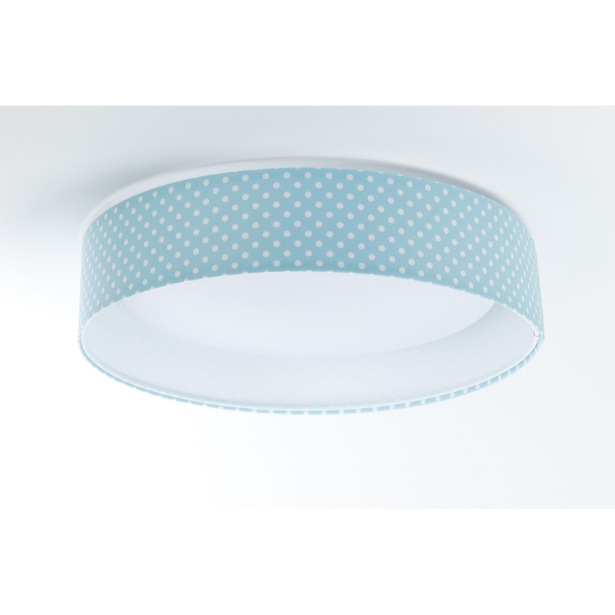 Plafonnier enfant à intensité variable SMART GALAXY KIDS LED/24W/230V 3000-6500K points turquoise/blanc + télécommande