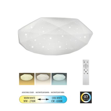 Plafonnier à intensité variable INDUS LED/60W/230V 2700-6500K d. 58 cm + télécommande