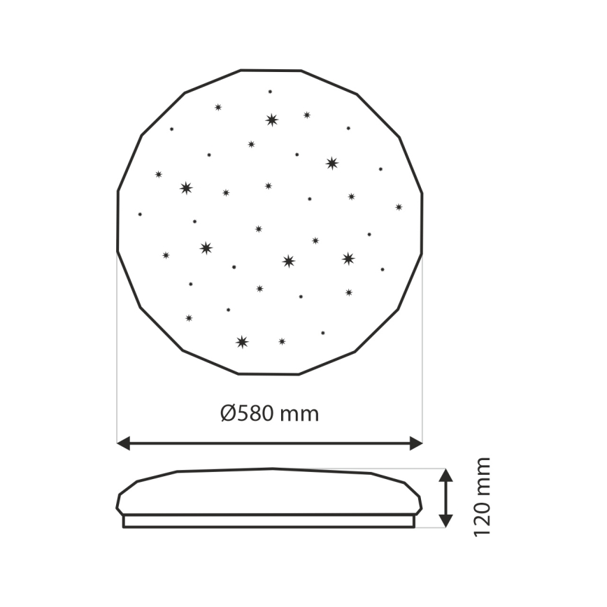 Plafonnier à intensité variable INDUS LED/60W/230V 2700-6500K d. 58 cm + télécommande