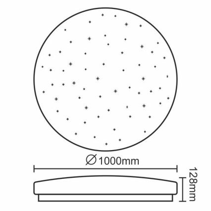 Plafonnier à intensité variable LED/150W/230V + télécommande