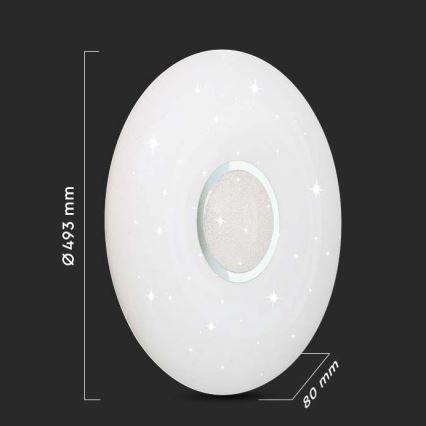 Plafonnier à intensité variable LED/40W/230V 3000K/4000K/6500K d. 49 cm + Télécommande