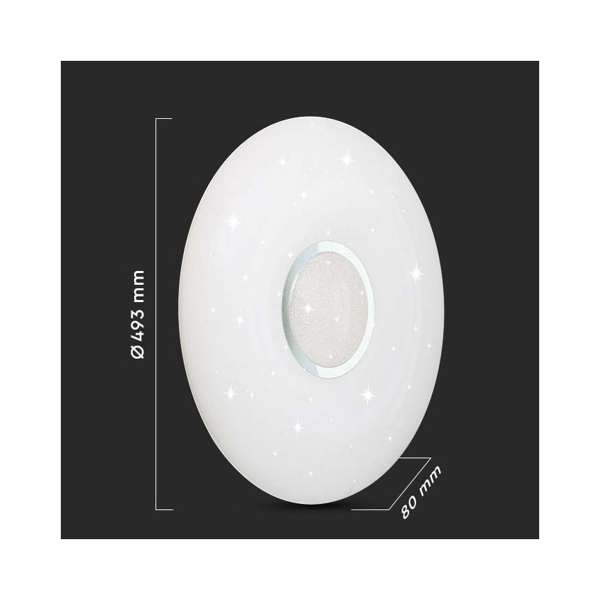 Plafonnier à intensité variable LED/40W/230V 3000K/4000K/6500K d. 49 cm + Télécommande
