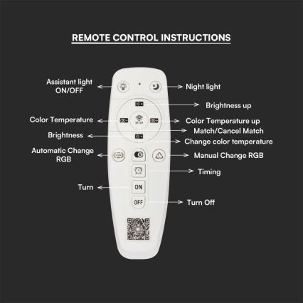 Plafonnier à intensité variable LED/45W/230V 3000-6500K + télécommande