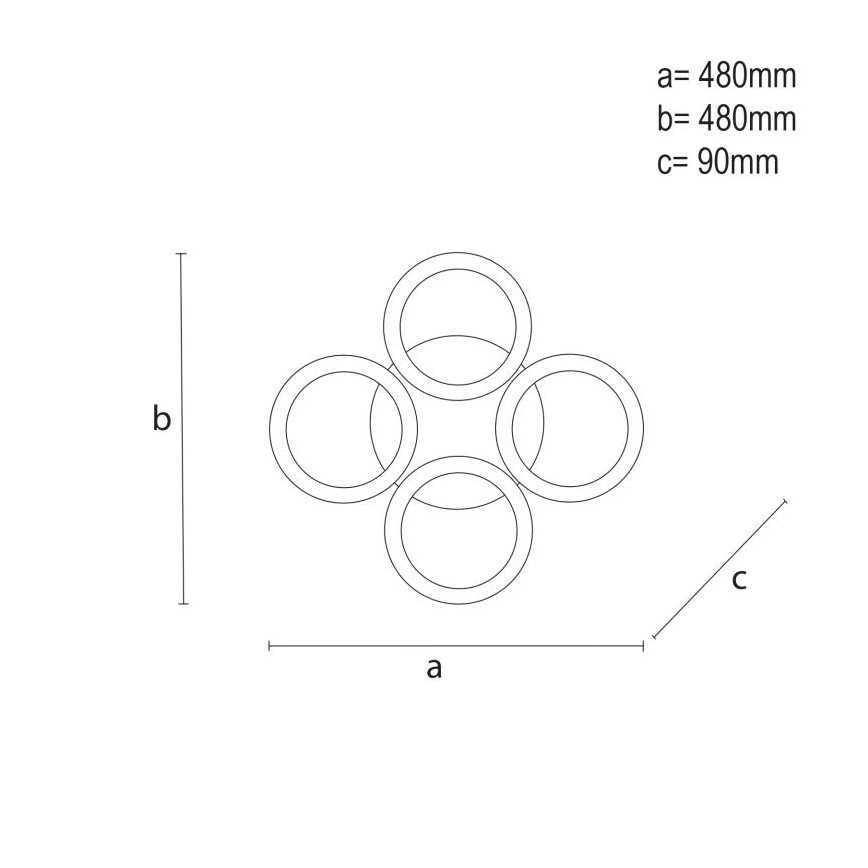 Plafonnier à intensité variable LED/55W/230V 3000-6500K + Télécommande