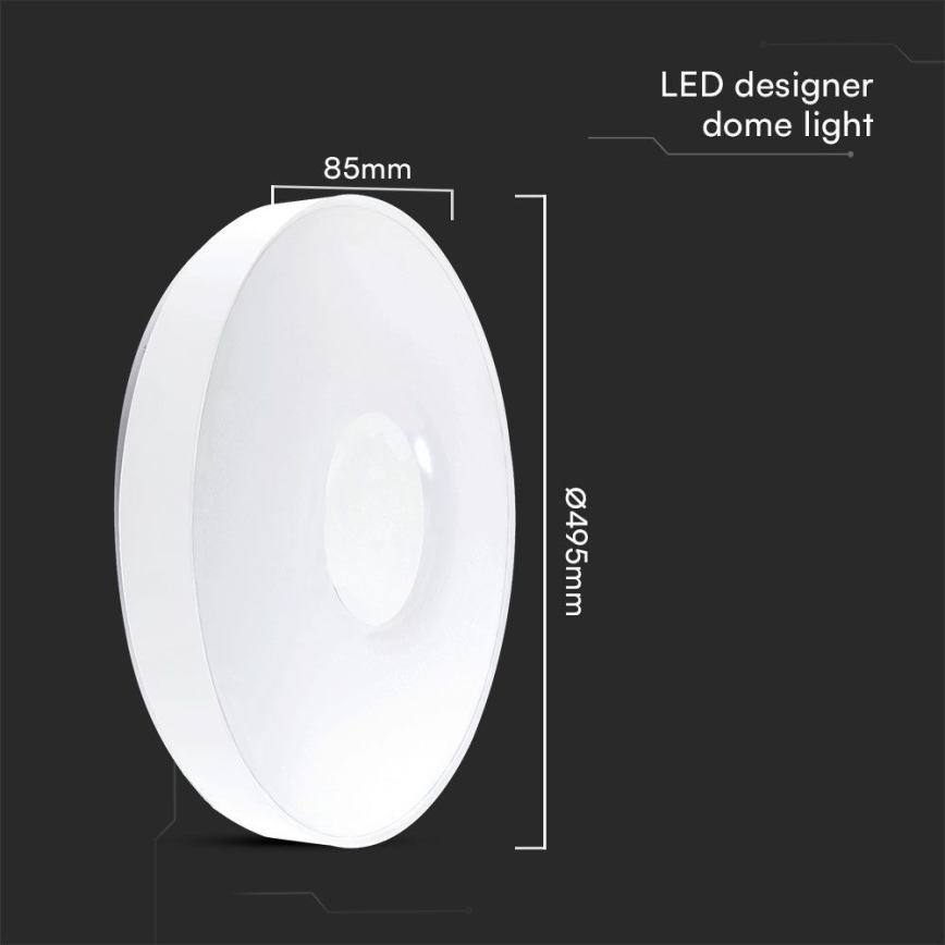 Plafonnier à intensité variable LED/60W/230V 3000-6500K 49,5 cm blanc + télécommande