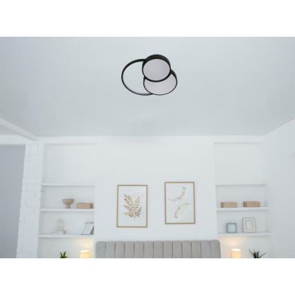 Plafonnier à intensité variable LED/60W/230V 3000-6500K noir + Télécommande