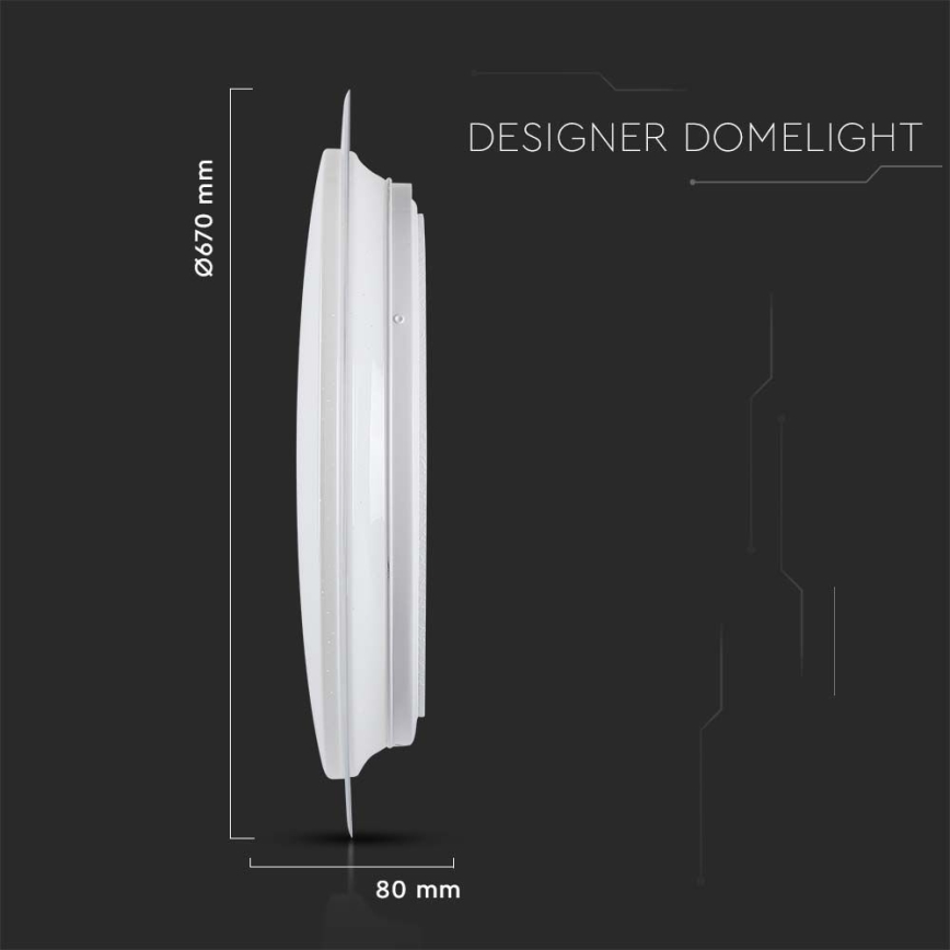 Plafonnier à intensité variable LED/72W/230V 3000-6500K d. 67 cm blanc + télécommande
