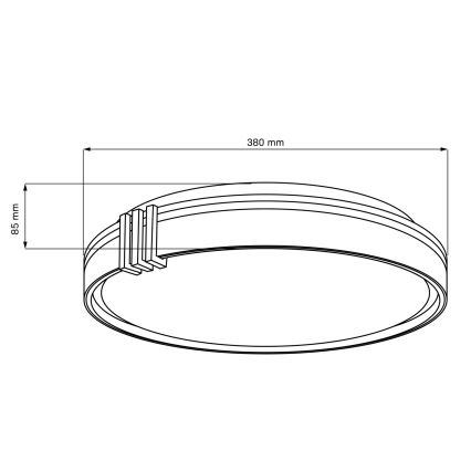 Plafonnier à intensité variable salle de bain ARLETTA LED/48W/230V d. 38 cm 3000-6000K IP44 + télécommande