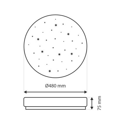 Plafonnier à intensité variable LIKA LED/36W/230V 2700-6500K d. 48 cm + télécommande