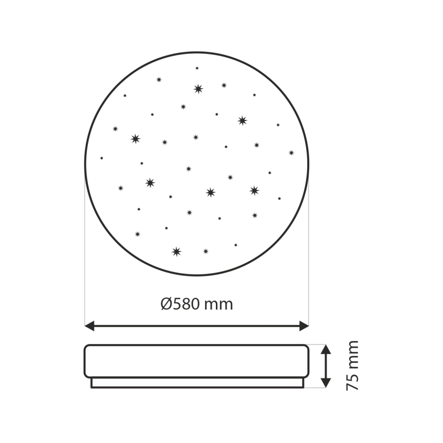 Plafonnier à intensité variable LIKA LED/60W/230V 2700-6500K d. 58 cm + télécommande