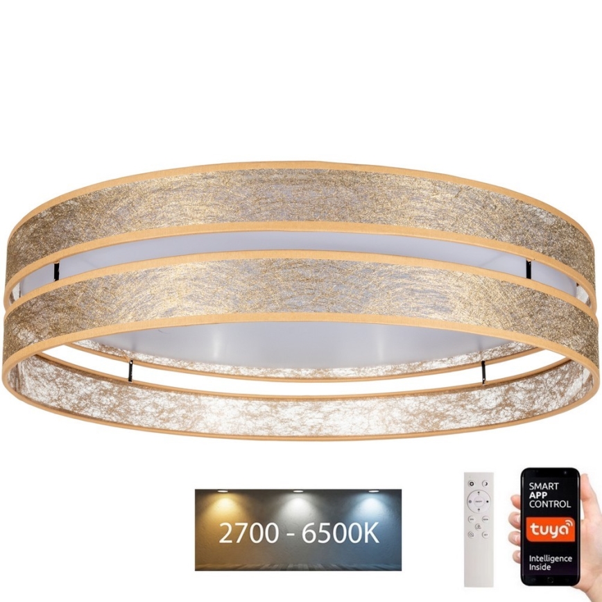 Plafonnier à intensité variable LIMA LED/36W/230V 2700-6500K Wi-Fi Tuya + Télécommande doré