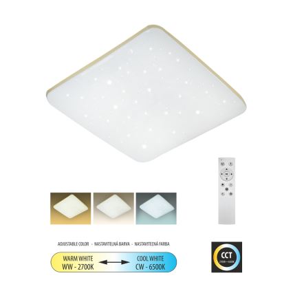Plafonnier à intensité variable MANA LED/36W/230V 2700-6500K 43x43 cm + télécommande