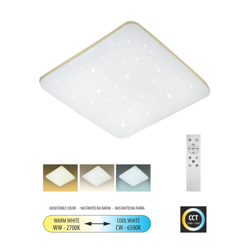 Plafonnier à intensité variable MANA LED/36W/230V 2700-6500K 43x43 cm + télécommande