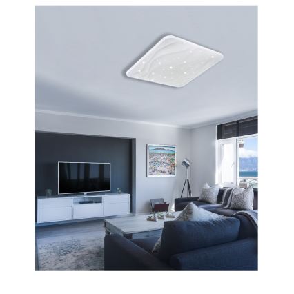 Plafonnier à intensité variable NERIS LED/60W/230V 2700-6500K 53x53 cm + télécommande
