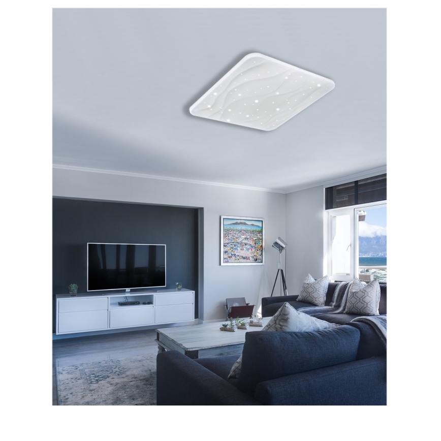 Plafonnier à intensité variable NERIS LED/60W/230V 2700-6500K 53x53 cm + télécommande