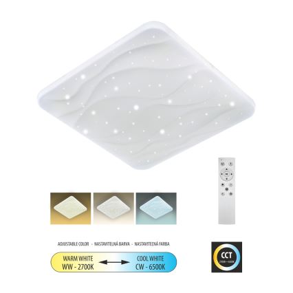 Plafonnier à intensité variable NERIS LED/60W/230V 2700-6500K 53x53 cm + télécommande