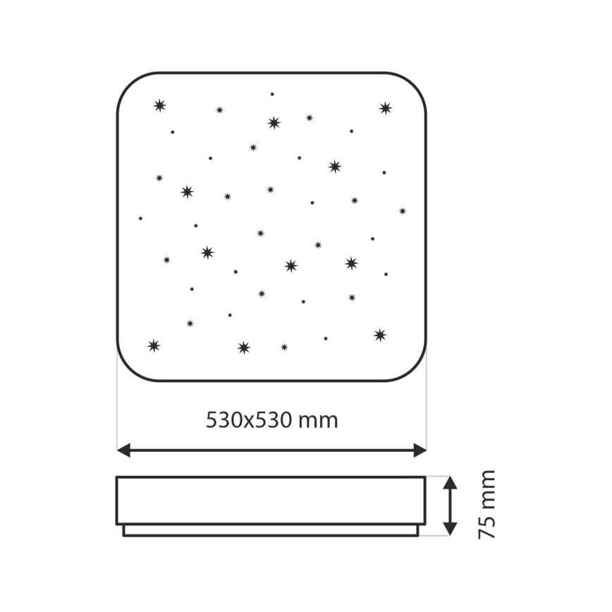Plafonnier à intensité variable NERIS LED/60W/230V 2700-6500K 53x53 cm + télécommande