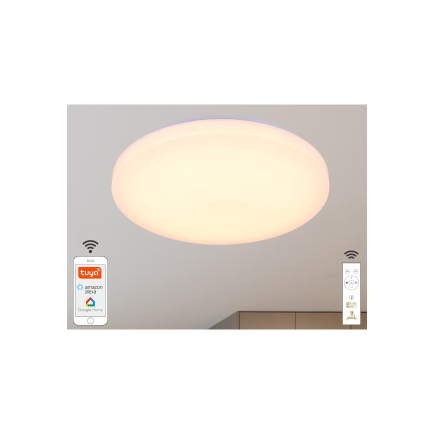 Plafonnier à intensité variable OPAL LED/48W/230V 2700-6500K Wi-Fi Tuya blanc + Télécommande