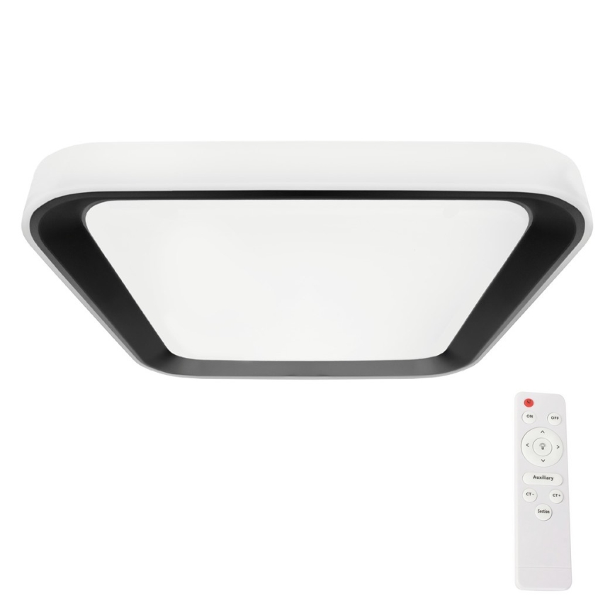 Plafonnier à intensité variable QUADRO LED/38W/230V 3000-6000K blanc/noir + Télécommande