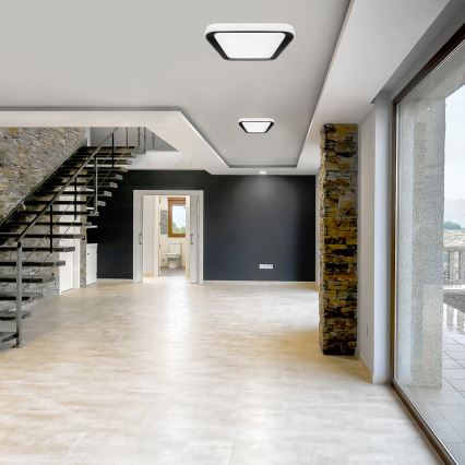 Plafonnier à intensité variable QUADRO LED/38W/230V 3000-6000K blanc/noir + Télécommande