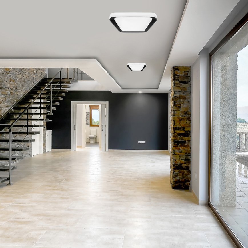 Plafonnier à intensité variable QUADRO LED/38W/230V 3000-6000K blanc/noir + Télécommande