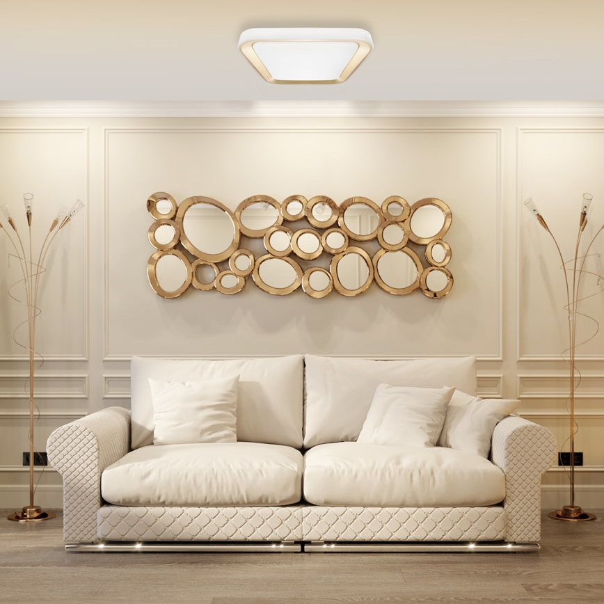 Plafonnier à intensité variable QUADRO LED/66W/230V 3000-6000K blanc/doré + Télécommande