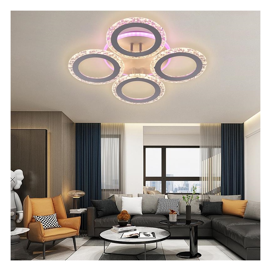 Plafonnier à intensité variable RGB LED/55W/230V 3000-6500K + télécommande