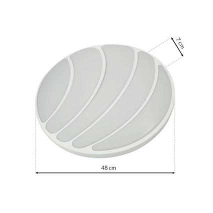 Plafonnier à intensité variable SHELL WHITE LED/40W/230V + télécommande