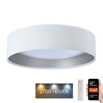 Plafonnier à intensité variable SMART GALAXY LED/24W/230V d. 45 cm 2700-6500K Wi-Fi Tuya blanc/argenté + Télécommande