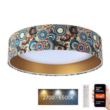 Plafonnier à intensité variable SMART GALAXY LED/24W/230V d. 45 cm 2700-6500K Wi-Fi Tuya coloré/doré + Télécommande