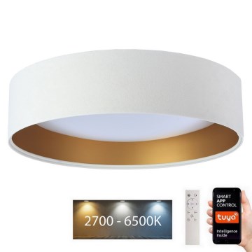Plafonnier à intensité variable SMART GALAXY LED/36W/230V d. 55 cm 2700-6500K Wi-Fi Tuya blanc/doré + Télécommande